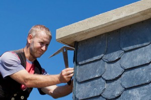 Modern chimney on the roof